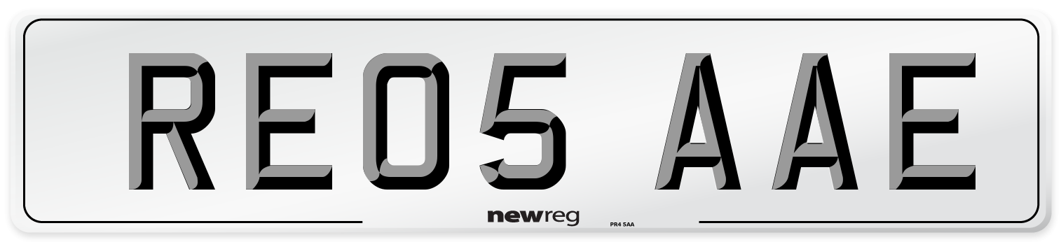 RE05 AAE Number Plate from New Reg